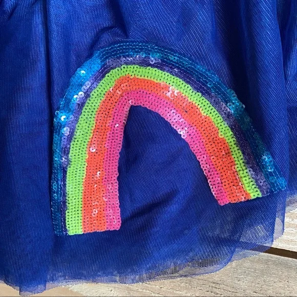 Sequins Rainbow Tulle Layered Skirt Girls size 8 - Picture 2 of 2